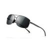 Men's Polarized Rectangular Sunglasses Color Change Aluminum-Magnesium Alloy Frame UV400 Protection Spring Hinge Sunglasses