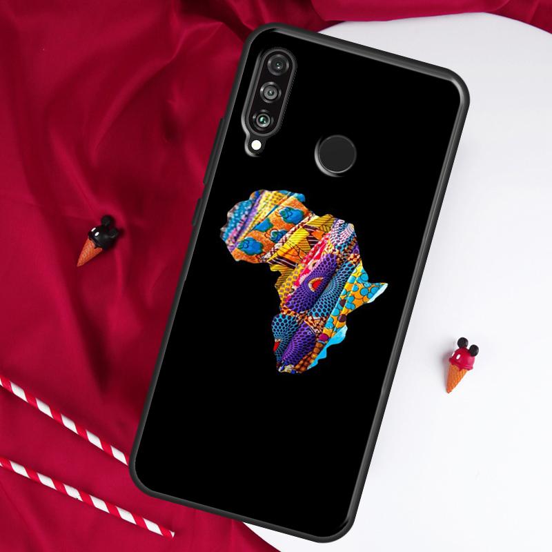 Map of Africa African Fabrics For Huawei Nova 10 SE 9 5T 12s 12i 11i Y91 Y90 Y60 Y70 Y72 Y61 P20 P30 P40 Lite P60 Pro Case