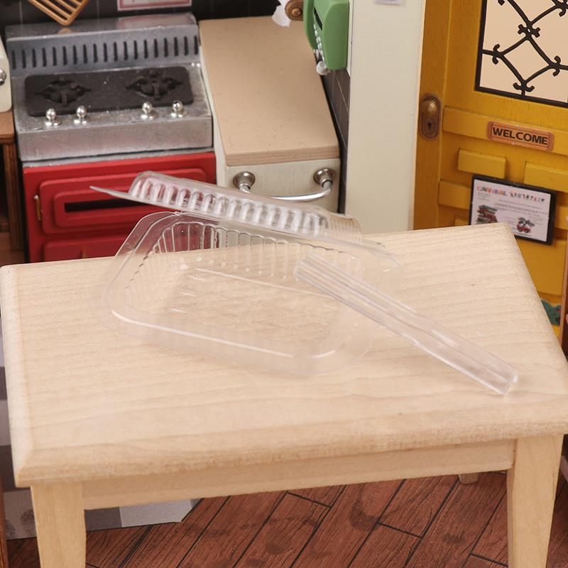1/12 Dollhouse Clear Disposable Chopsticks Lunch Box Collection Dollhouse Mini Tableware Model Accessories DIY Doll Kitchen Scene Decor