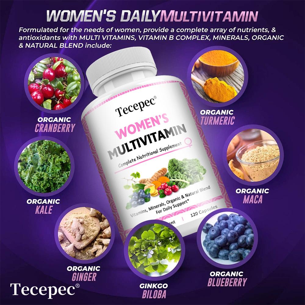 Women Multivitamin Dietary Supplement, With Vitamins, Phosphorus, 120 Capsules Per Bottle