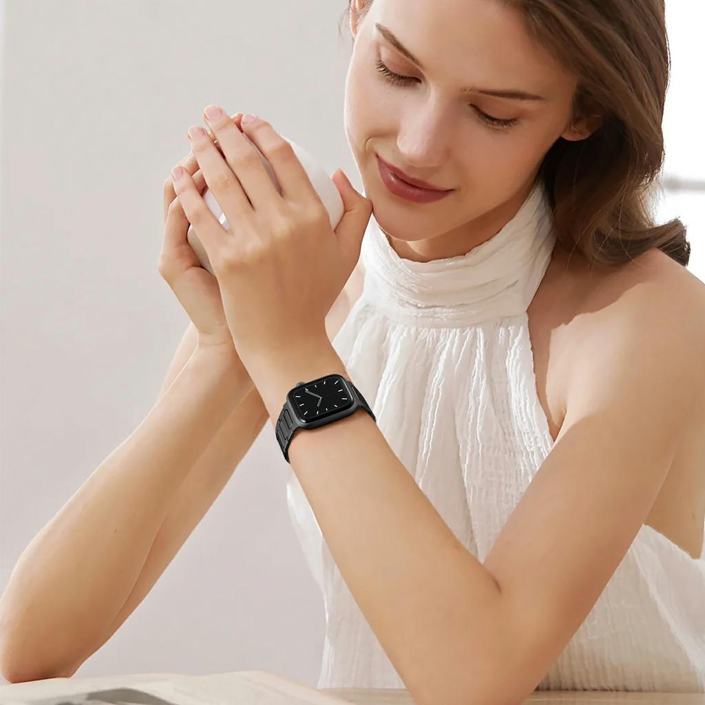 H-Link Farbiges Metallarmband für Apple Watch Series 10 Ultra 9 8 7 SE 6 5 4 3 2 1 46mm 49mm 45mm 44mm 42mm Faltschließe Uhrenarmband