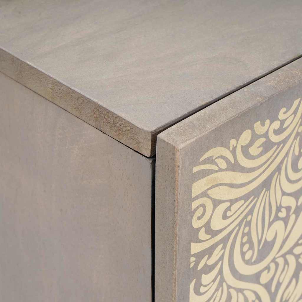 Bathroom Cabinet with Door Grey 38 x 33 x 58 cm Solid Mango Wood
