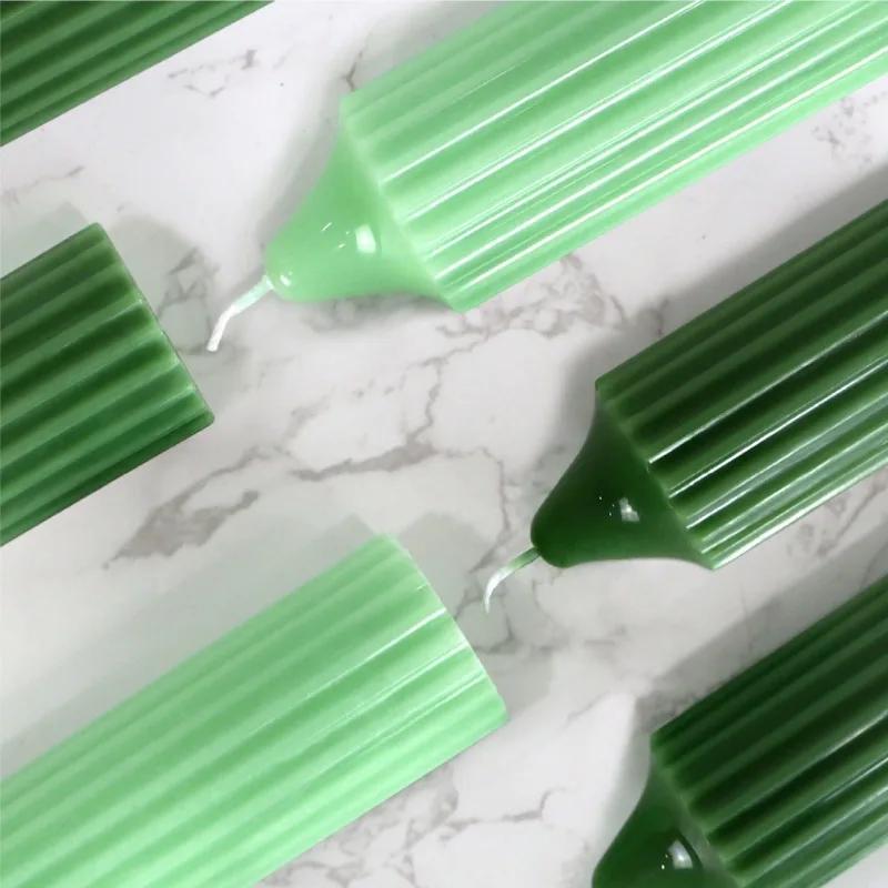 15-22cm Gestreifte Zylindrische Kerzenform DIY Handgemachte Duftkerzen-Herstellung Zubehör Langlebiges PC-Acryl-Form-Set für Einfache Entformung