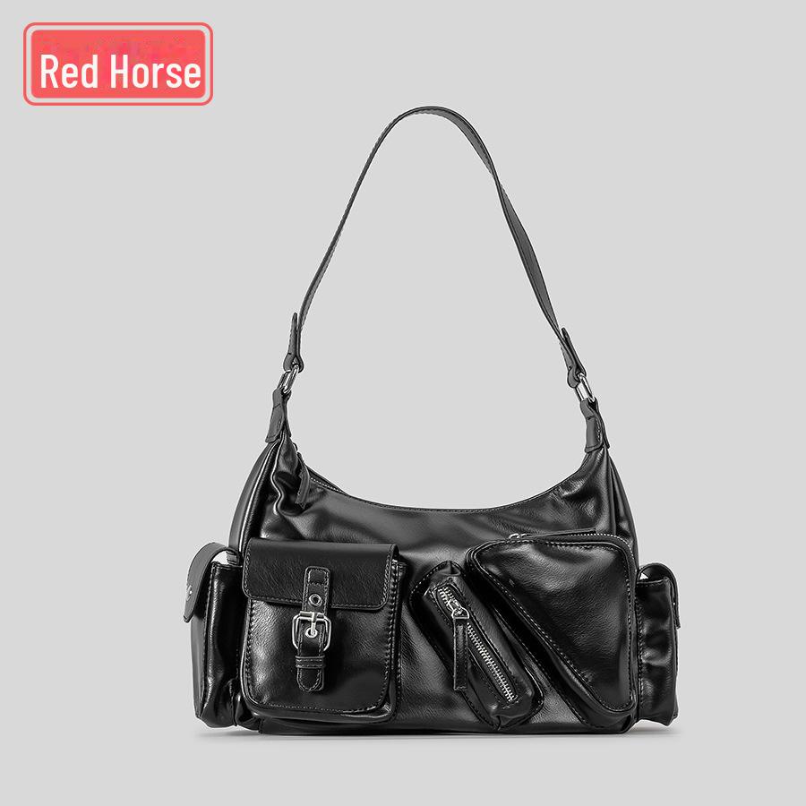 

Винтажная сумка через плечо для мотоцикла: Шикарная сумка с множеством карманов для стильных девушек чёрный