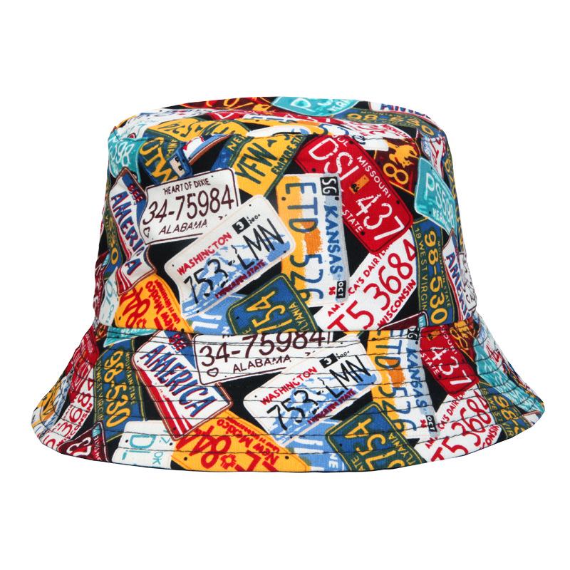 Reversible Street Fashion Hip Hop Print Bucket Hat with Sun Protection for Men & Women