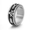 Rotating Titanium Steel Ring Stackable Punk Jewelry for Men Vintage Gothic Style Finger Ring
