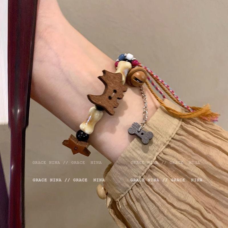 Cute Puppy Woven Braided Bracelet Handmade Jewelry For Women Couples