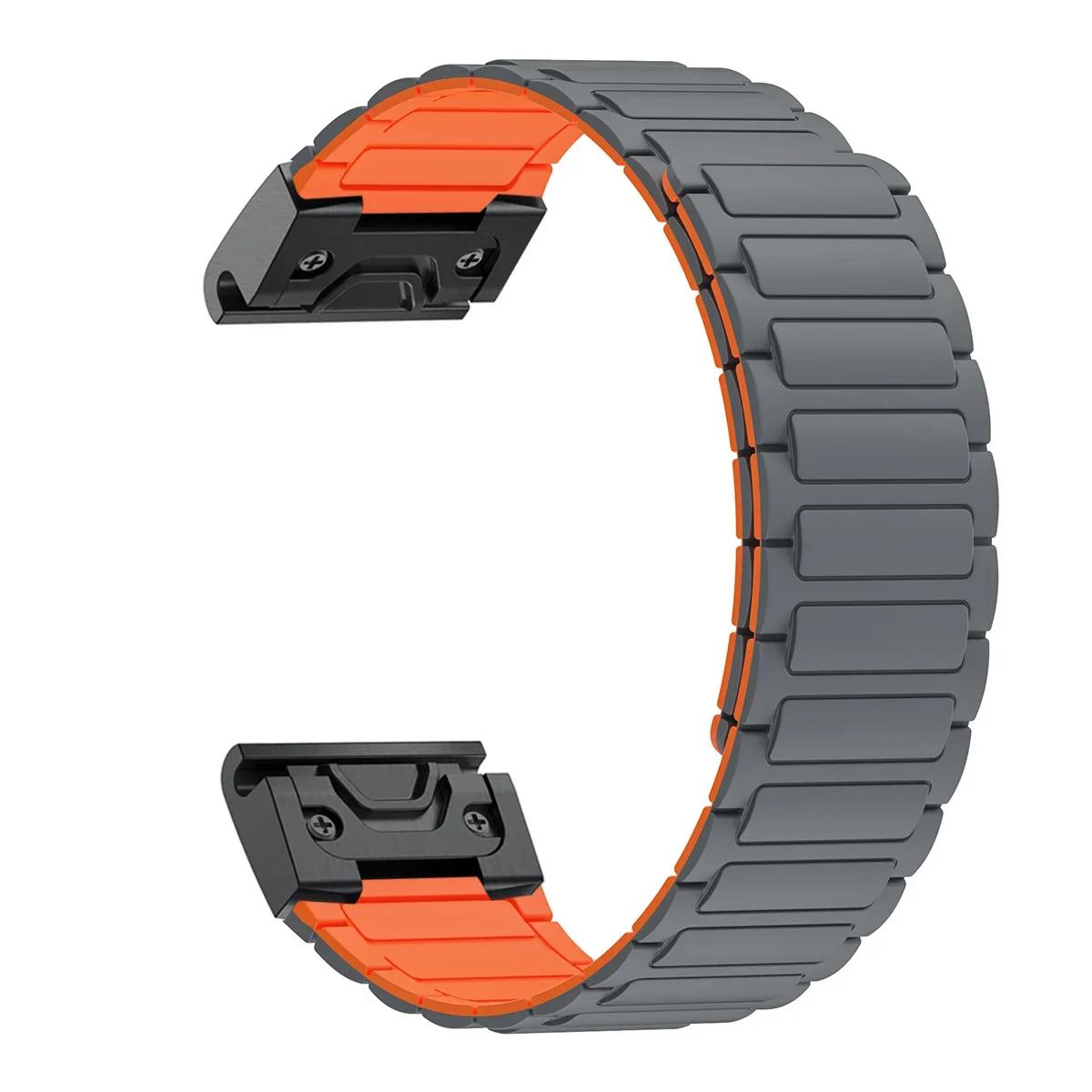 

26-мм магнітний силіконовий ремінець для Garmin Band Fenix 8 51MM 7X 7 Pro Fenix 6X 5X 5Plus Tactix 7 Enduro 3 Петля descent mk1 Браслет 26mm