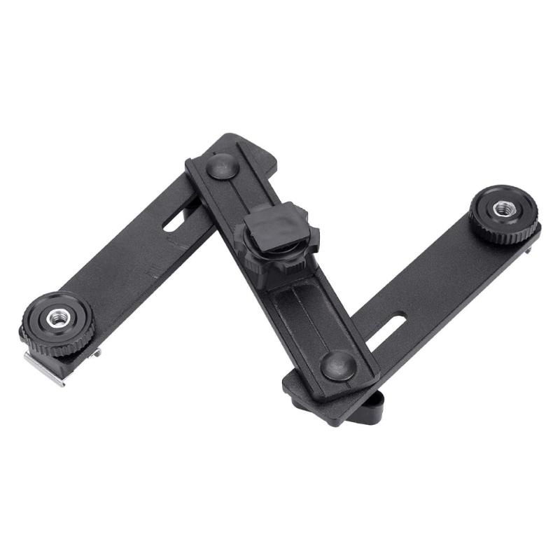 Double Hot Shoe Mounting Bracket Camera Video Speed Light Flash Holder Stand for Photography Studio Accessories