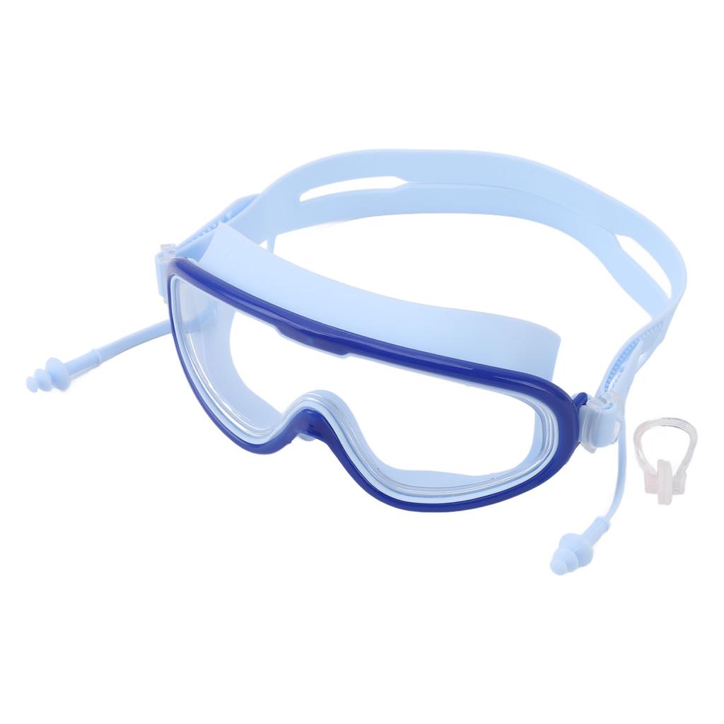 Kids Swimming Goggles Large Frame Waterproof Non Fog HD Swim Supplies with Nose Clip