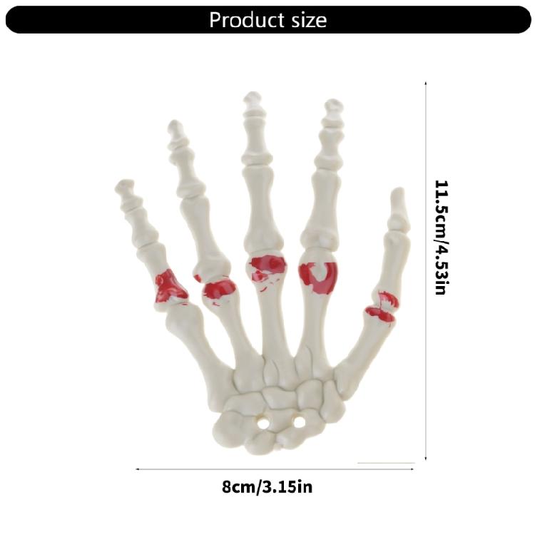 1Pair Halloween Skeleton Hands Plastic Skeleton Human Hand Bone Decoration for Halloween Themed Party Zombied Party