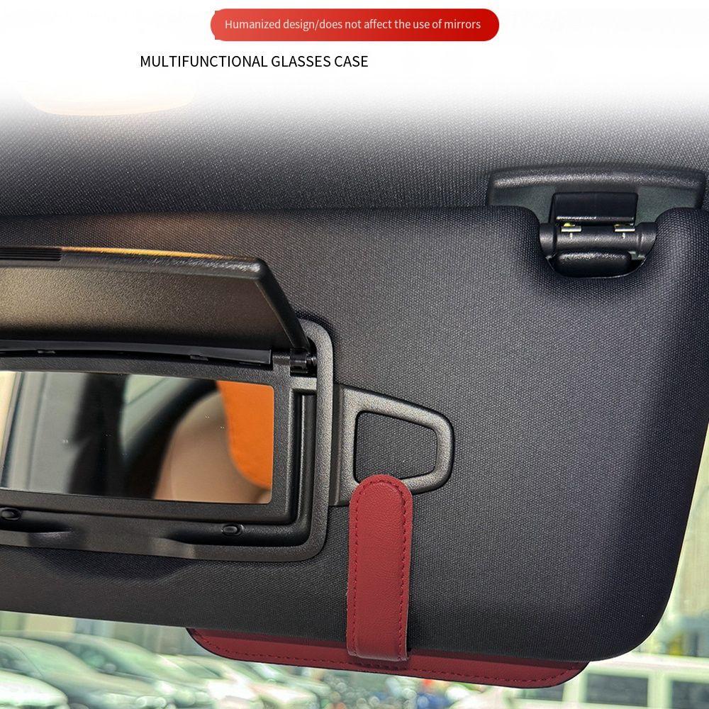 PU Leder Auto Brillenetui Multifunktionale Sonnenbrillen Aufbewahrungsklammer Auto Innenraumzubehör