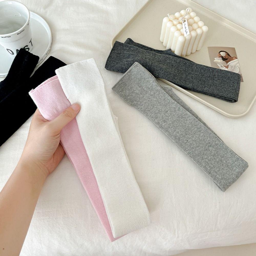 Ballet Style Simple Long Knee High Socks Vertical Stripes Stacking Socks  Air-conditioned Room