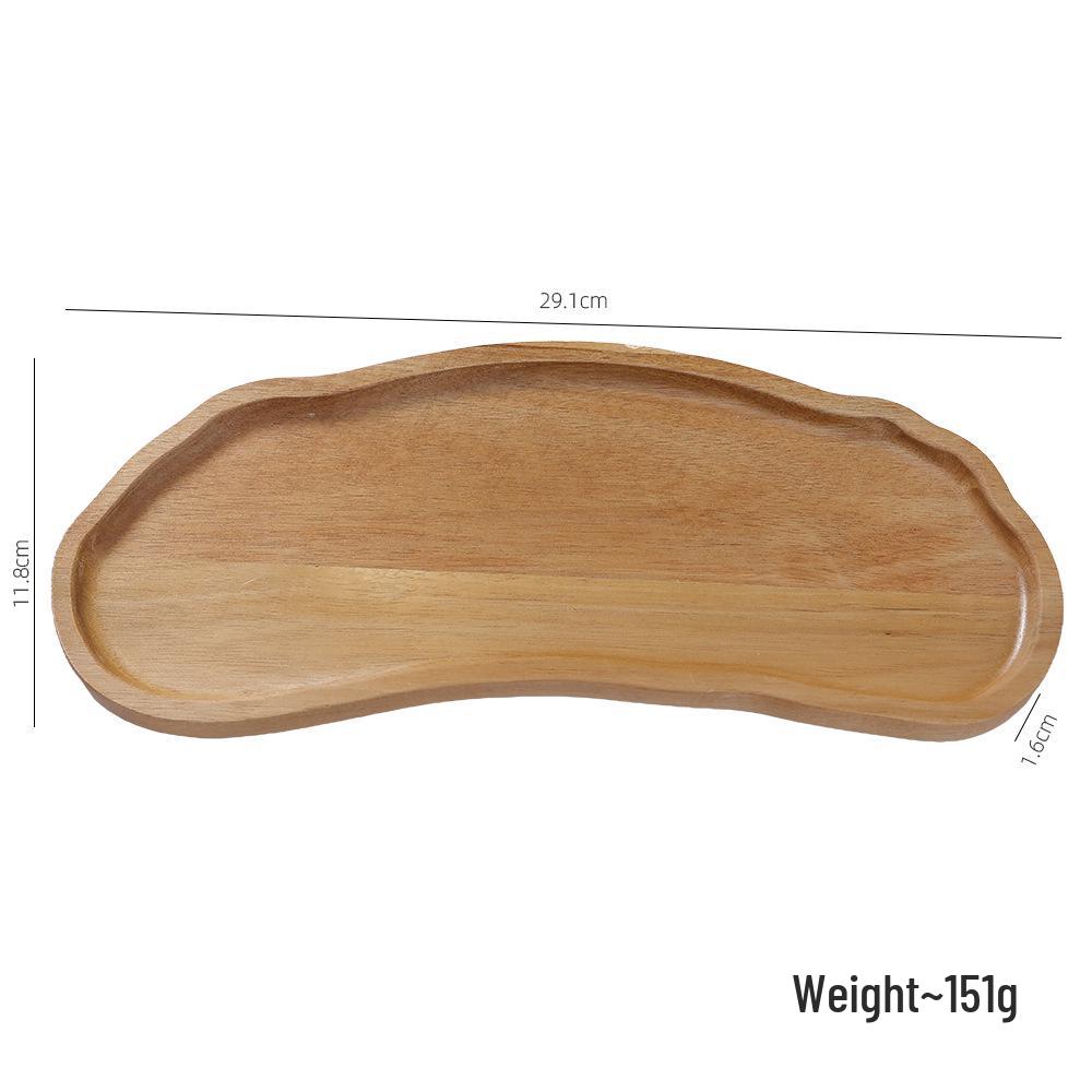 Bandeja de Madeira de Acácia Japonesa em Estoque: Prato Retangular para Jantar, Madeira Maciça Isolante de Calor, Tábua Oval para Pão, Prato para Xícara de Chá.