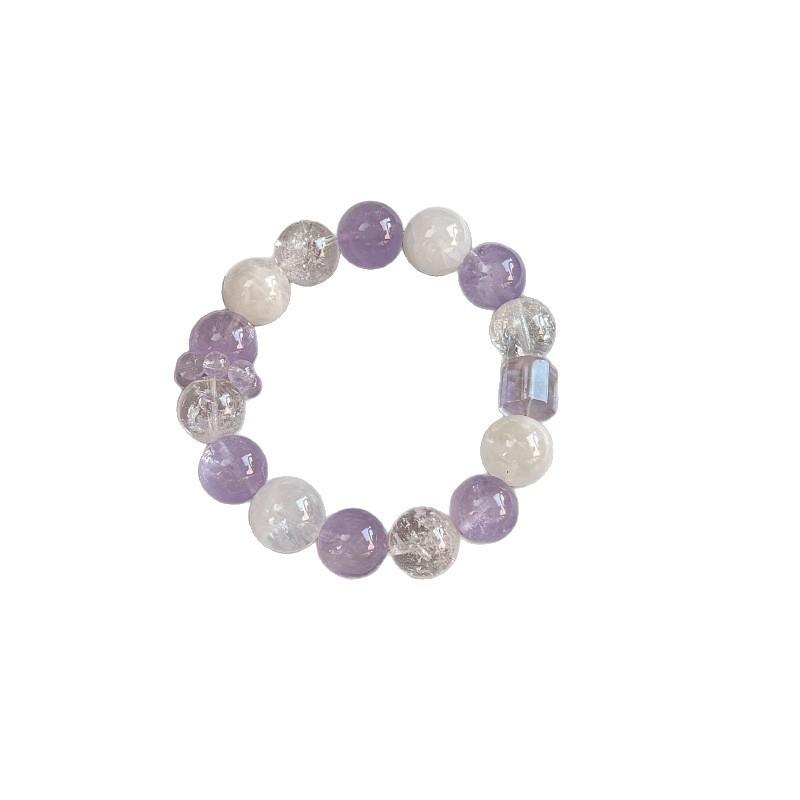 Zixia Yingxue Original Design Natural Lavender Amethyst Snowflake Phantom Crystal Bracelet for Women
