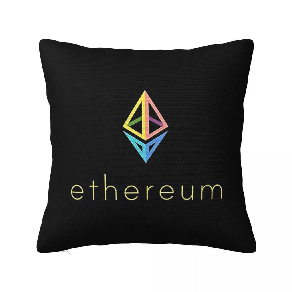 ETH Coin Logo Square Pillowcase Cushion Cover Pillow Case Throw Pillow Cover for Home Sofa Living Room