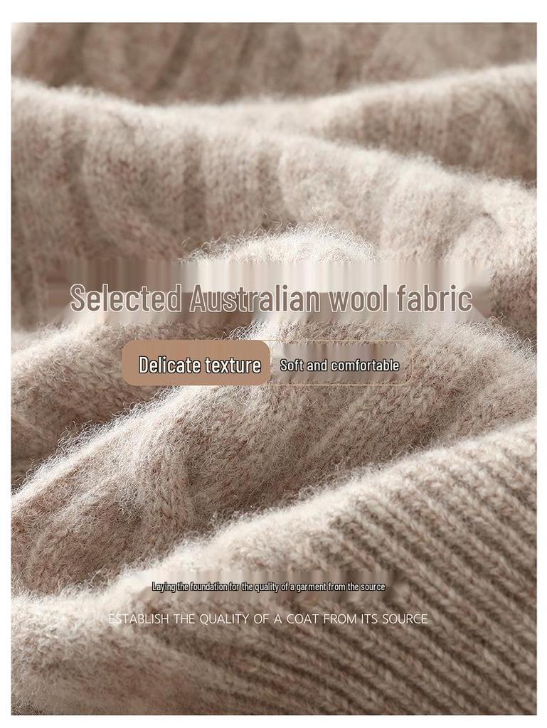 Maglione da Uomo Autunno/Inverno in Pura Lana con Mezzo Collo Alto e Zip