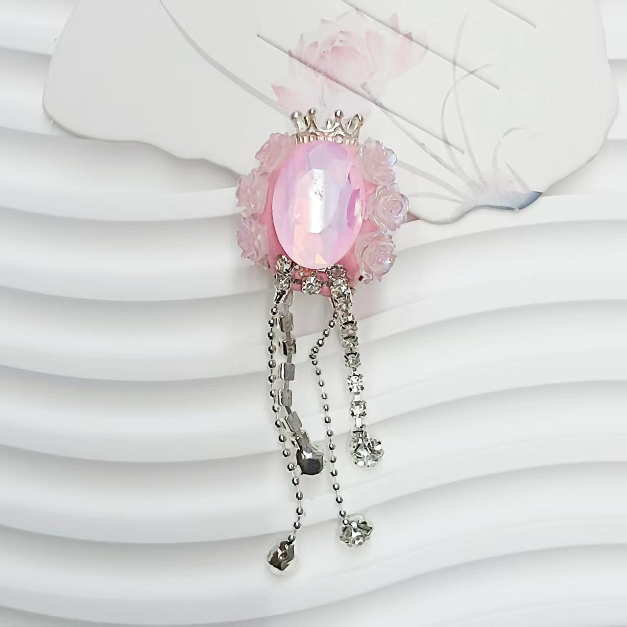 Western Oval Flower Crown Beaded Mobile Phone Chain Keychain