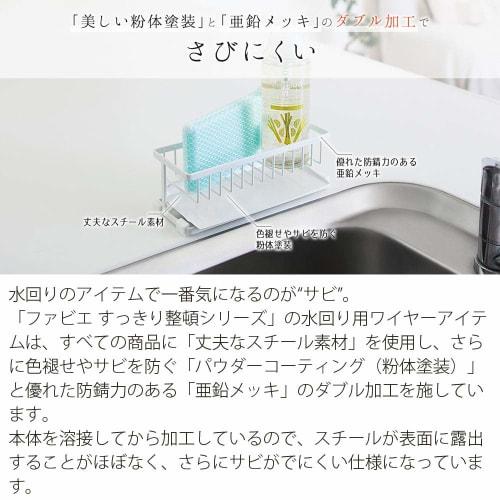 Tenma Rust-Resistant Storage Holder for In-Sink Detergent and Sponges, Kitchen Storage, Detergent & Sponge Rack (with 2-Way Tray), White, Approx. 22 x