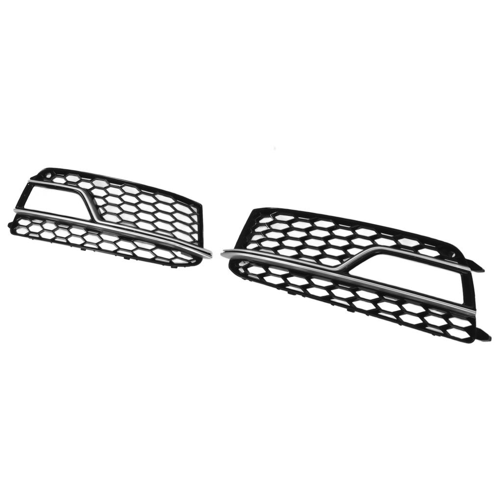 2pcs Front Bumper Fog Light Grille Cover Trim 8T0807681M Car Exterior Decoration Replacement for S5 A5 SLine Models