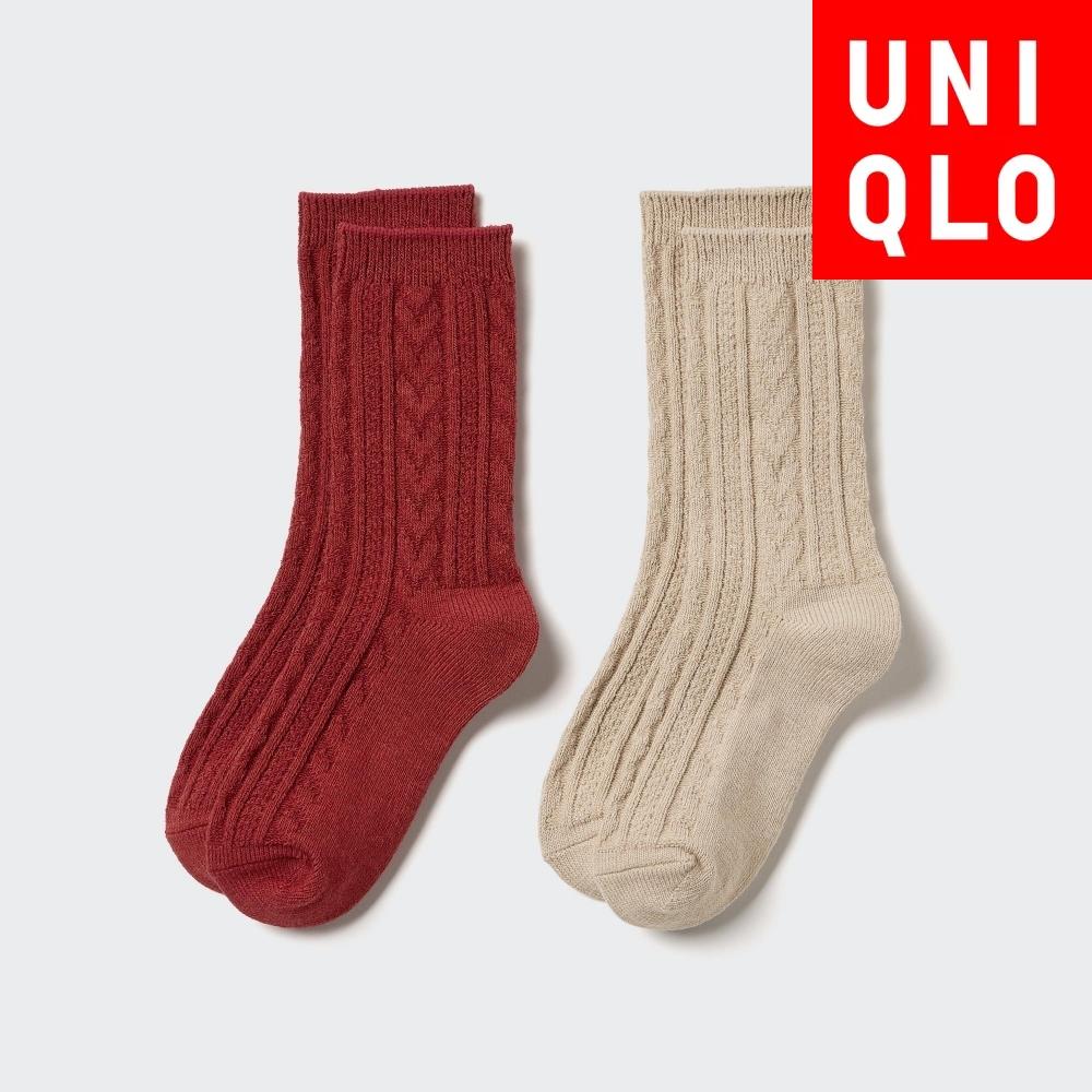 

Uniqlo Girls Heattech Socks 2p Cable 16 RED/Kids 18cm