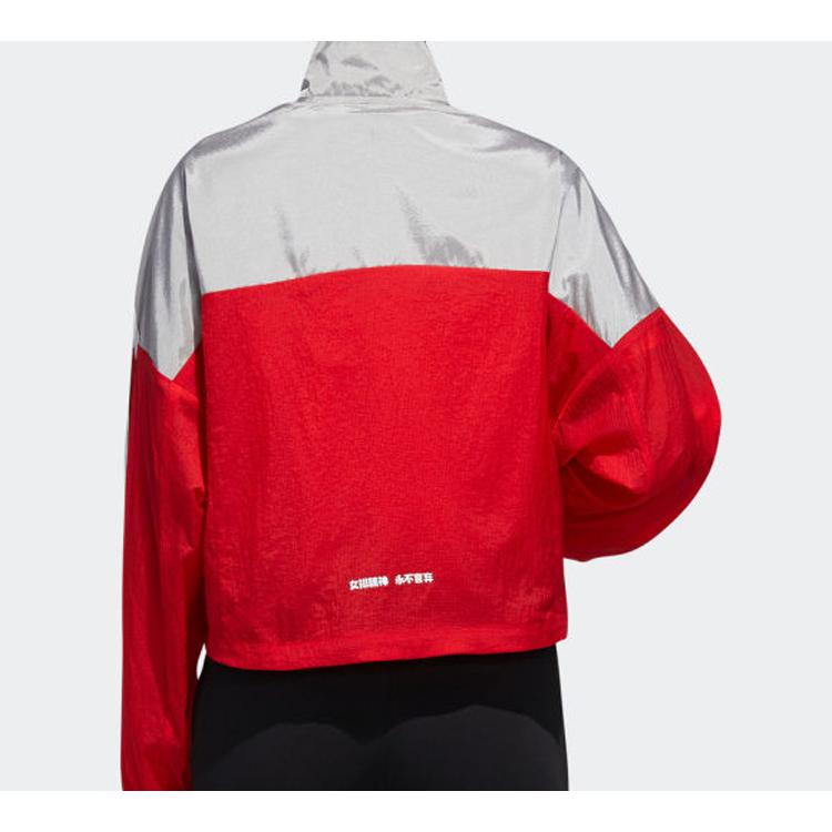 Adidas Jackets Women's Red Gray Multicolor Stand Collar Moderate Other (Unisex) Jackets GJ9021