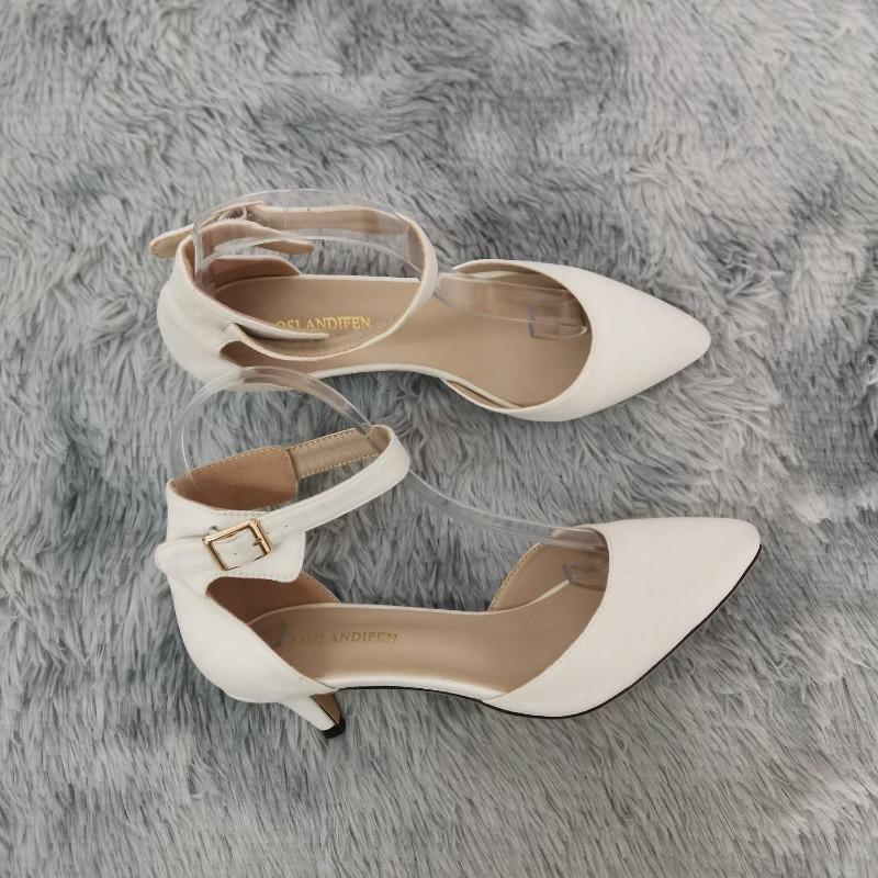 Women Ankle Straps Sandals Summer Classic Lady Bridal Suede Thick Heel Sexy Pumps Open Toe Office Wedding Party Dress Shoes
