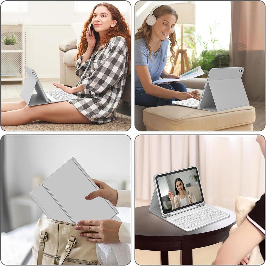 Compatible with Samsung S9FE protective case, S11 leather case, A9 Plus round cap keyboard, and S10FE Plus wireless Bluetooth pen slot.