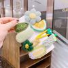 Pretty Hair Accessories for Baby Girls 5 PCS Mini Hair Clips Set Sweet Candy Color Bow Flower Fabric Side Clips