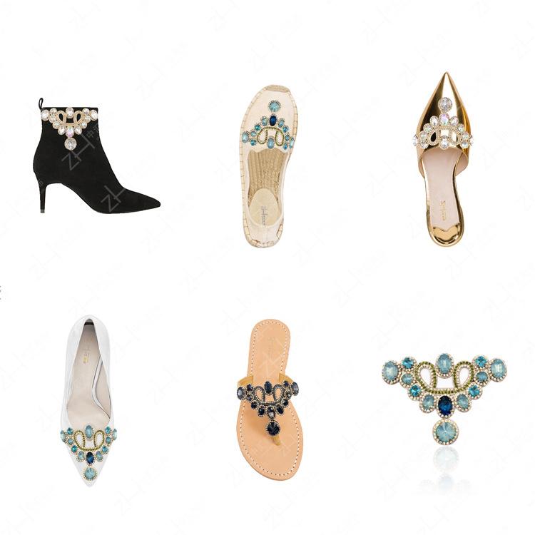 1pcs Bridal Wedding Party Shoes Accessories High Heels Shoes DIY Manual Rhinestone flower Sandals Boots Shoe Decorations Patches