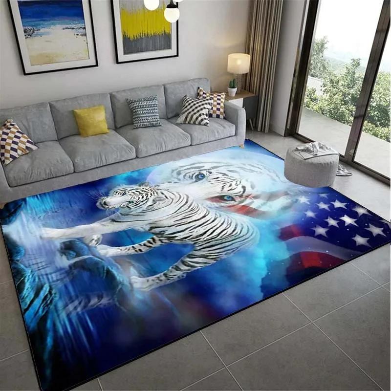 Home Decoration Tiger Wild Animals Pattern European Style Floor Mat Hallway Rug Bedroom Living Room Kitchen Hallway Rug