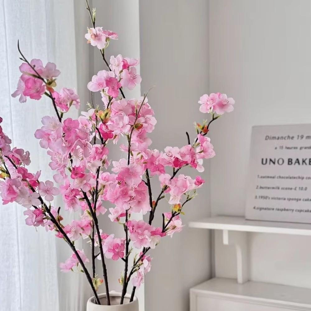 Durable Decorative Realistic Floral Artificial Cherry Blossom DIY Vase Arrangements Fake Cherry Blossom Silk Flower Wedding