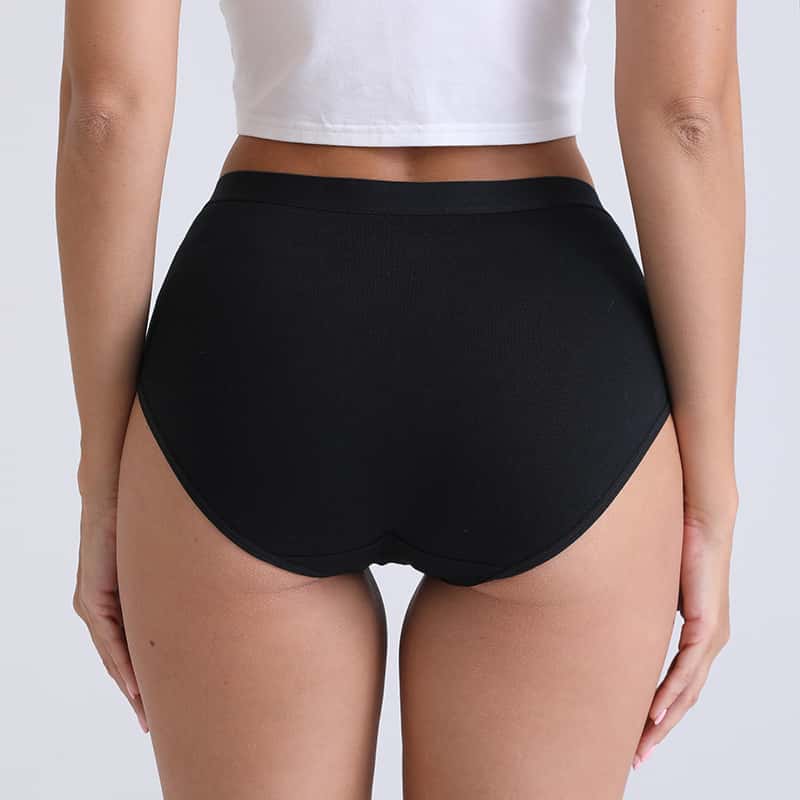 Xxxxl Oversize Women'S Breathable Cotton Briefs Lingerie High Waist Hygienic Plus Large Size Black Panties Menstrual Underpants