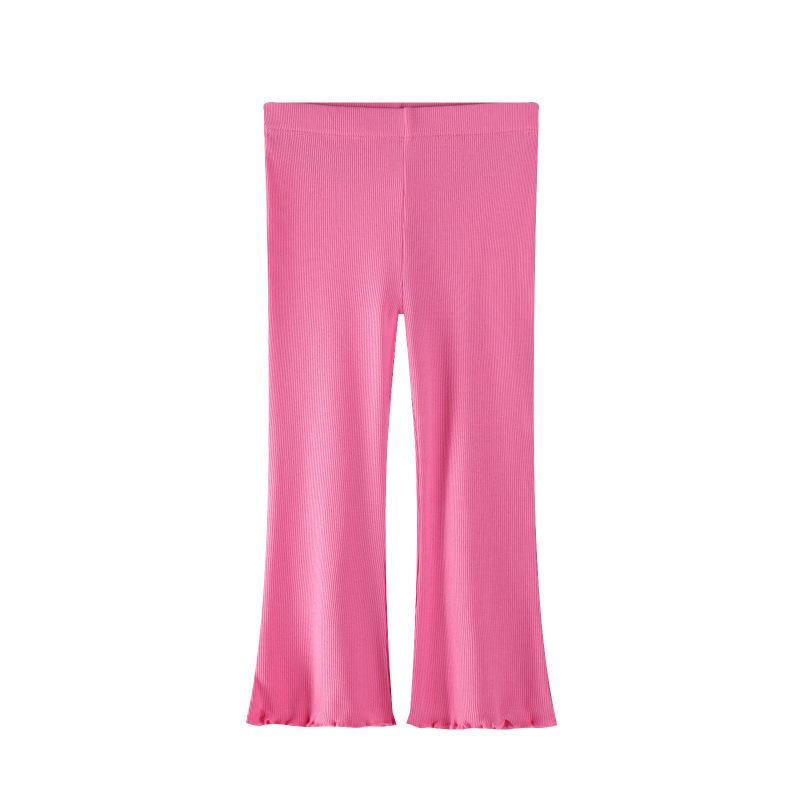Girls Solid Stretchy Base Leggings with Flared Legs for Spring and Autumn