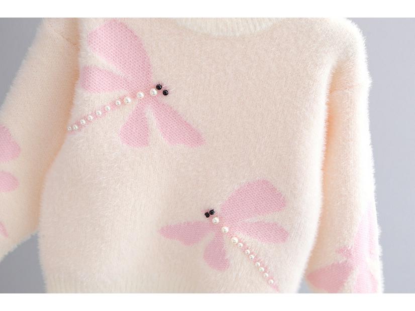 Girls' Mink Velvet Knitted Pullover Sweater - Thickened and Fashionable for Autumn/Winter