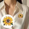 Alloy Floral Badge Rhinestone Sunflower Brooch, Decorative Lapel Pin for Men Jewelry Women, Accessory Coats Dresses Scarves Metal Flower