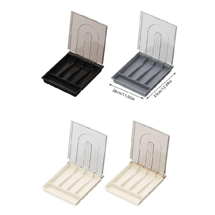 Dustproof Kitchen Cutlery Storage Box with Lid Convenient for Storage Carrying