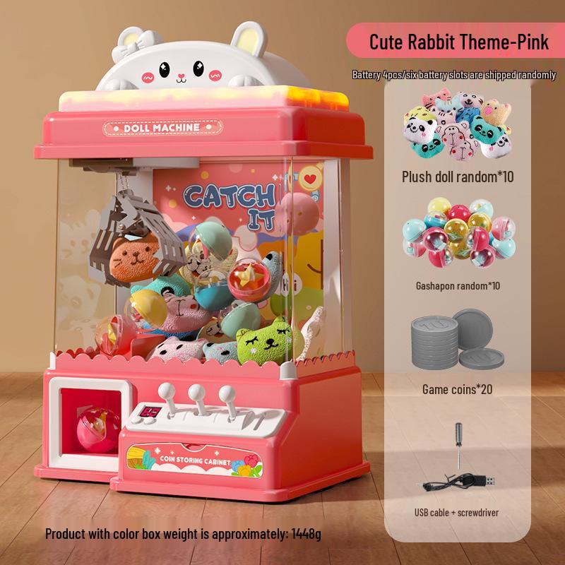 

Великий мультяшний ігровий автомат з клешнею, що працює від монет, для дітей - Іграшка для домашньої гри