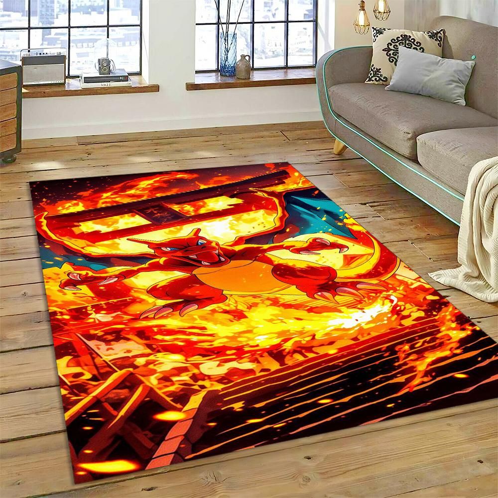 27 Stili Charizard Charmander Pokemon di Fuoco Cartone Animato Dracaufeu Tappeto per Camera da Letto Soggiorno Casa Decorazione Divano, Tappetino