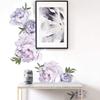 Purple Peony Flowers Wall Stickers for Kids Room Living Room Bedroom Home Decoration Wall Decal