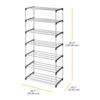 7-Tier Metal Shoe Rack Organizer 14-Pair Storage Solution Durable Freestanding Closet Organizer Easy Assembly Home Accessories