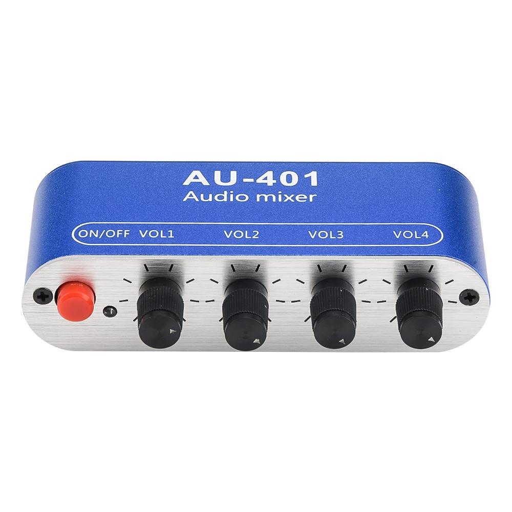 DC 5V-12V AU-401 2/4 Channel Input 1 Channel Output Audio Signal Mixing Board Module Sound Mixer Stereo Control Amplifier Board