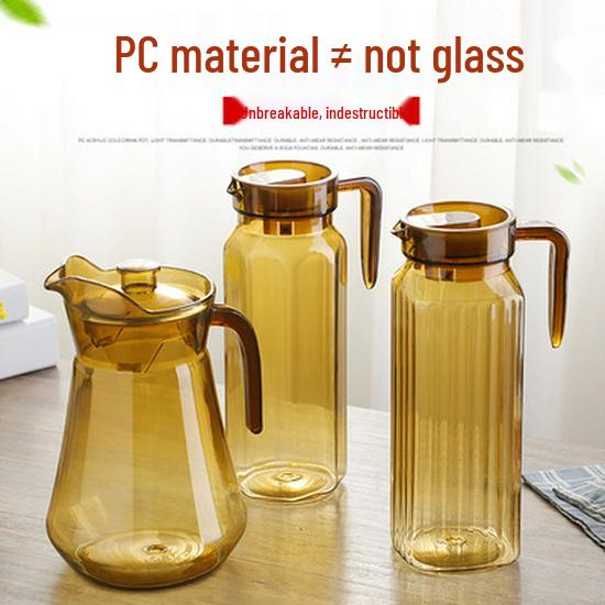 Acrylic High-Temperature Resistant Pitcher - Large Capacity Cold Water and Juice Jug for Home, Restaurant, or Bar
