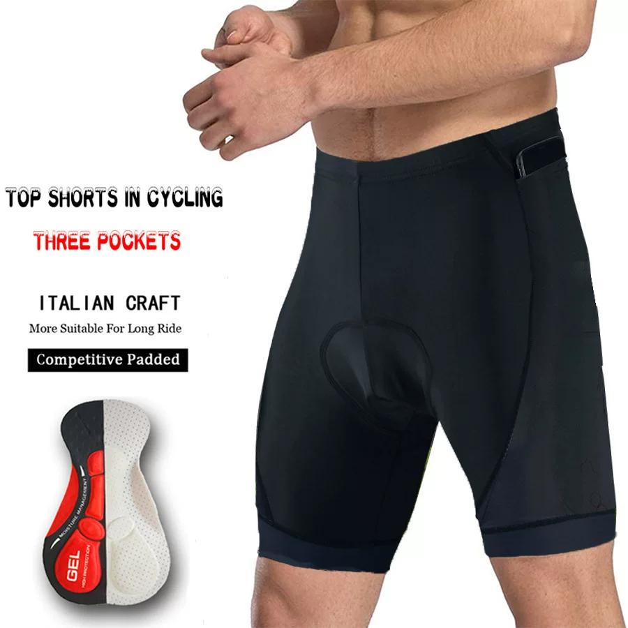 Three-Pocket Cycling Shorts Summer Bicycle Silicone Cycling Pants Quick-Dry Breathable Road Bike Mountain Biking Apparel