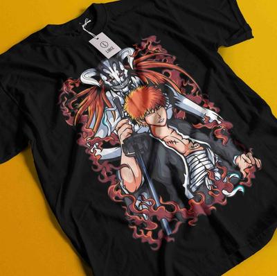 Bleach Anime Tshirt Ichigo Bankai T-Shirt Aizen Yhwach Tee Zaraki Kenpachi Shirt