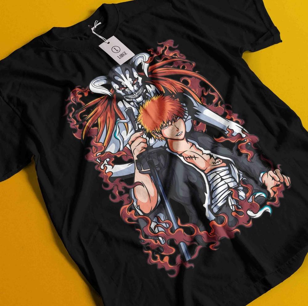 

Футболка Аниме Блич Ичиго Банкай Футболка Айзен Ихвач Футболка Зараки Кенпачи L