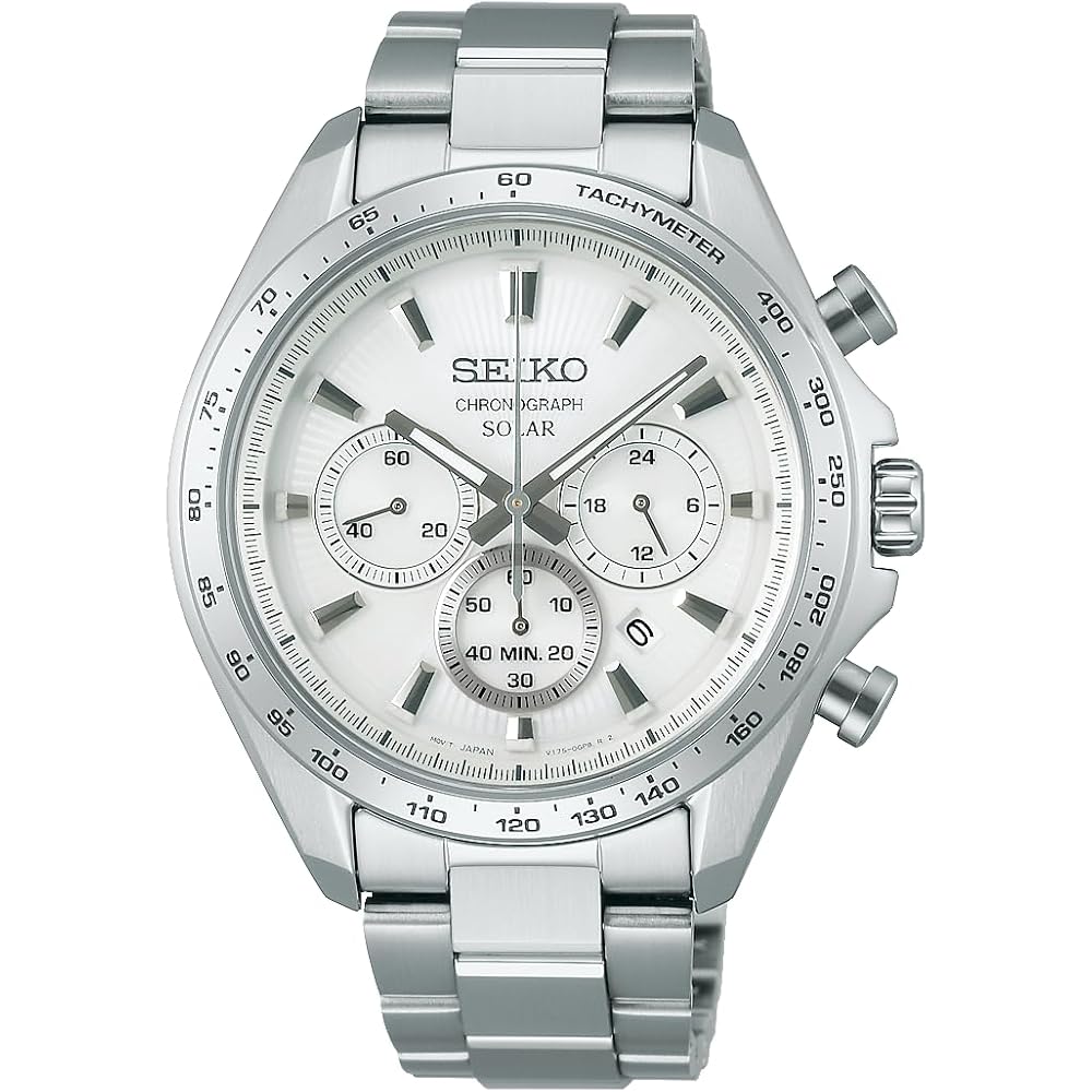 

Seiko Selection SBPY179 Men s Solar Chronograph Watch with Date Calendar and 24-Hour Hand Stainless Steel