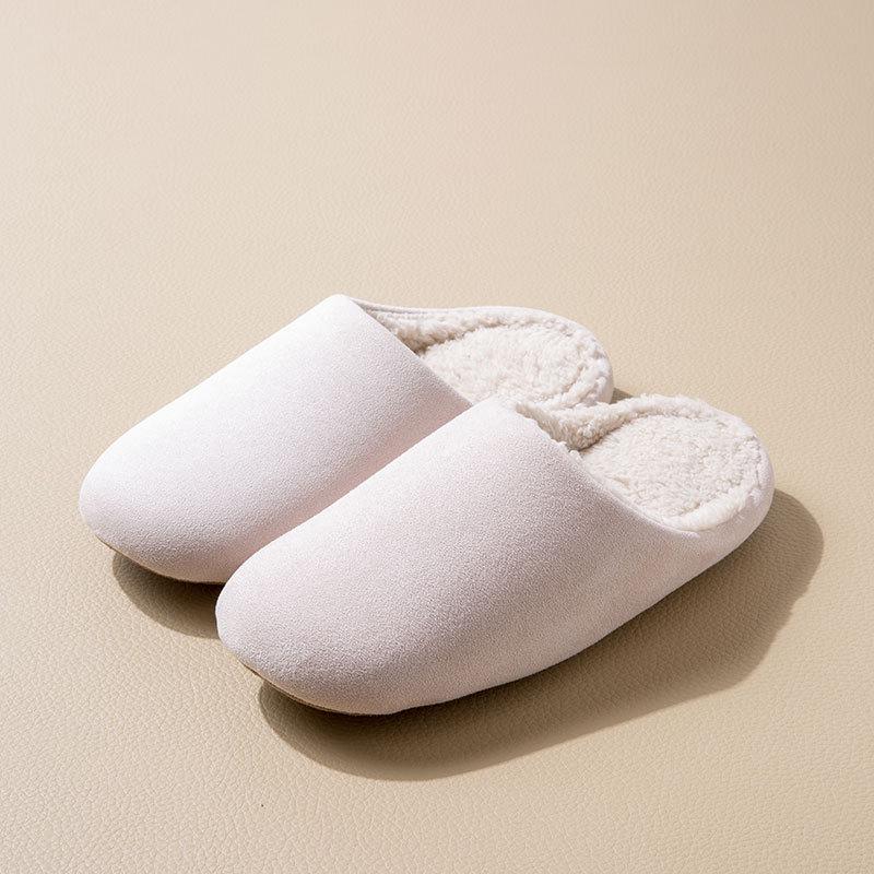 Dámské a pánské zimní bavlněné pantofle na podpatku: Tichá, měkká sametová podrážka z jelenice, ideální na dřevěné podlahy, hřejivý design pro dvojí použití.