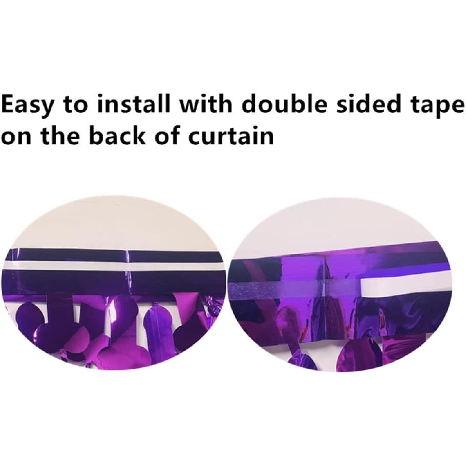 Bachelorette Party Decoration,2 Pack Purple Fringe foil Curtains 3.3 x 6.6 ft