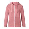 Women S Solid Color Long Sleeve Hooded Zip Up Sweatshirt With Pockets Drawstring